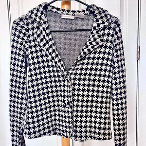 Worthington Black and White Sweater Jacket Size Small 100% Cotton